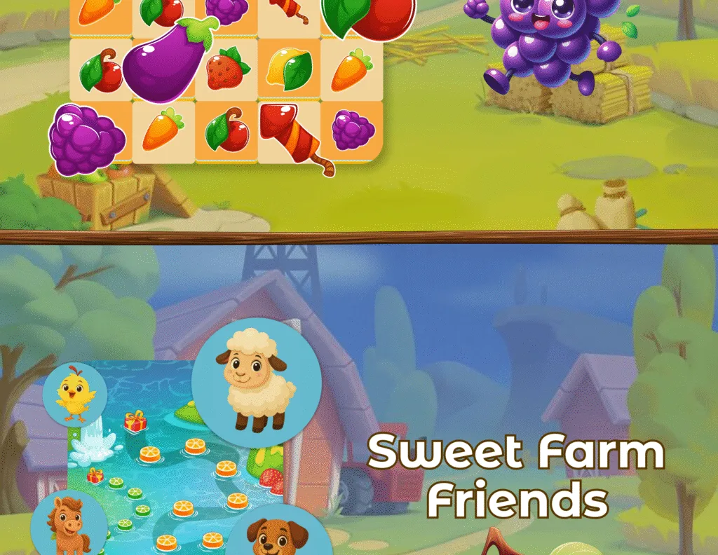 Candy Farm – مغامرات مرحة مع أصدقاء المزرعة